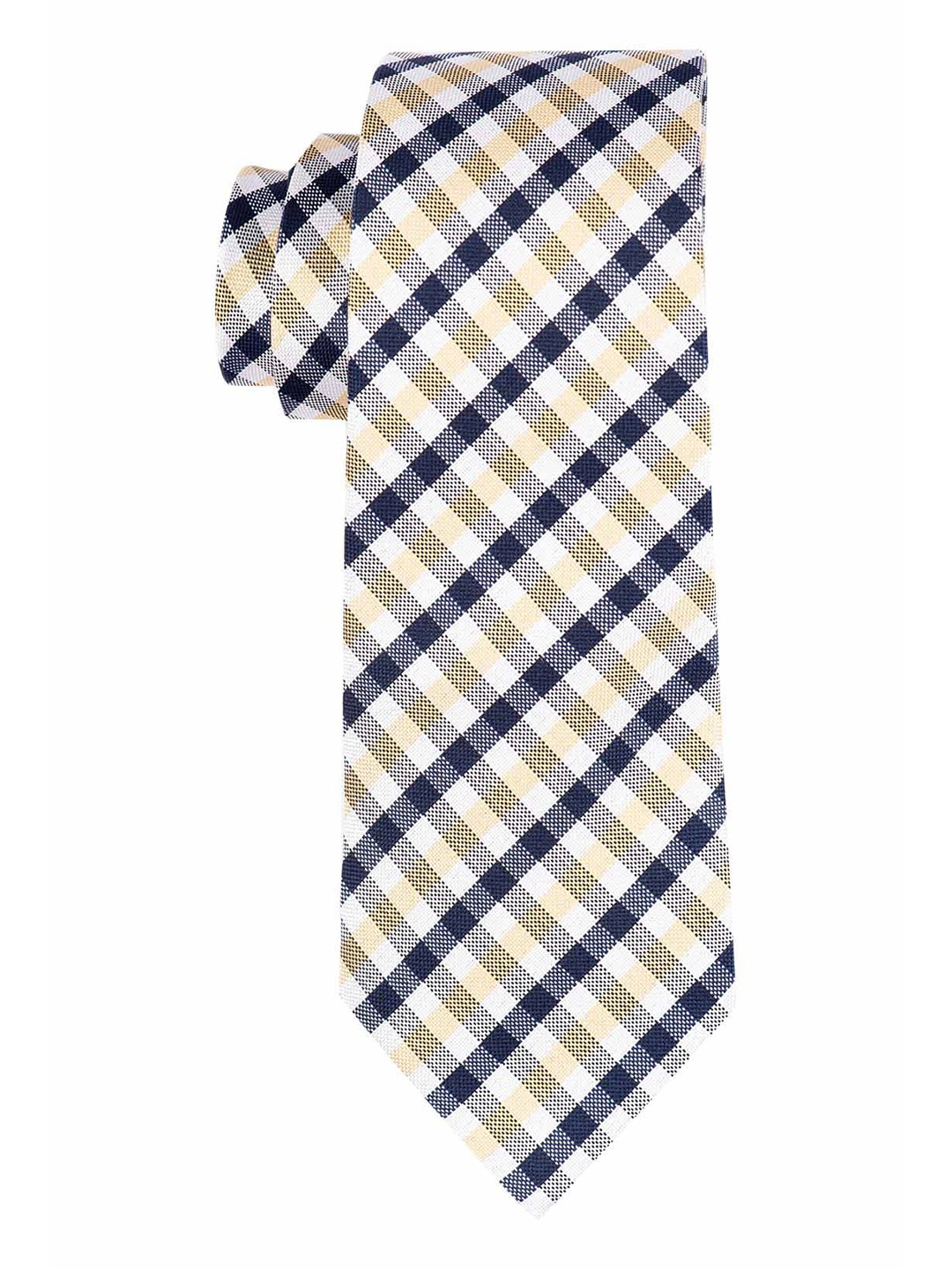 

The Tie Hub Men Checked Pure Silk Skinny Tie, Yellow