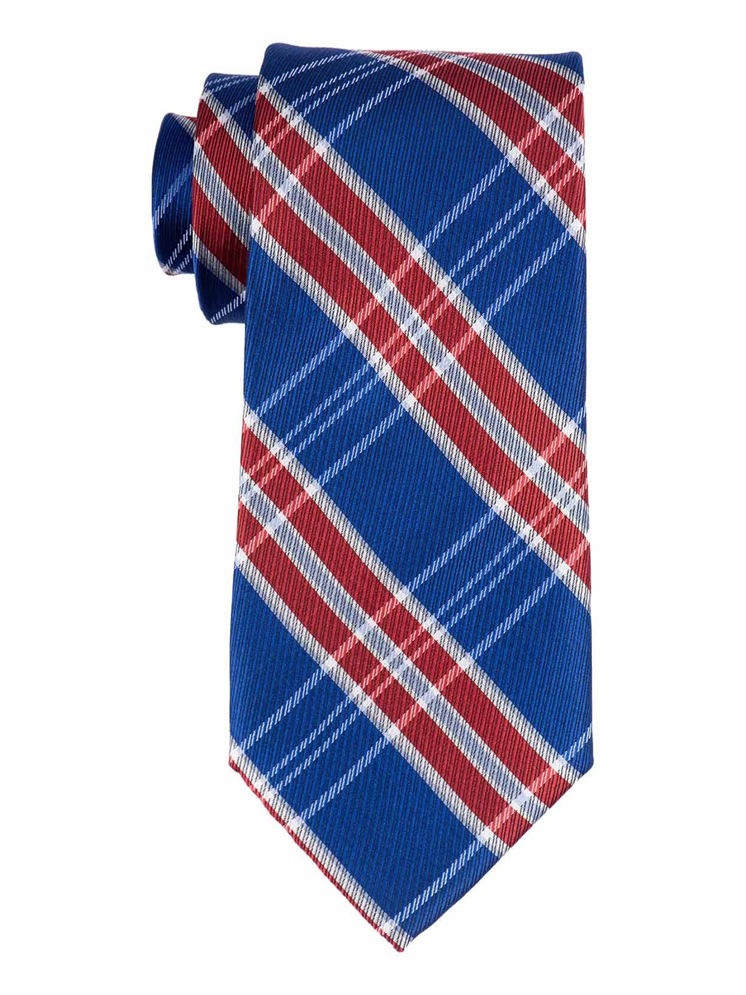 

The Tie Hub Men Blue & Red Woven Design Skinny Tie