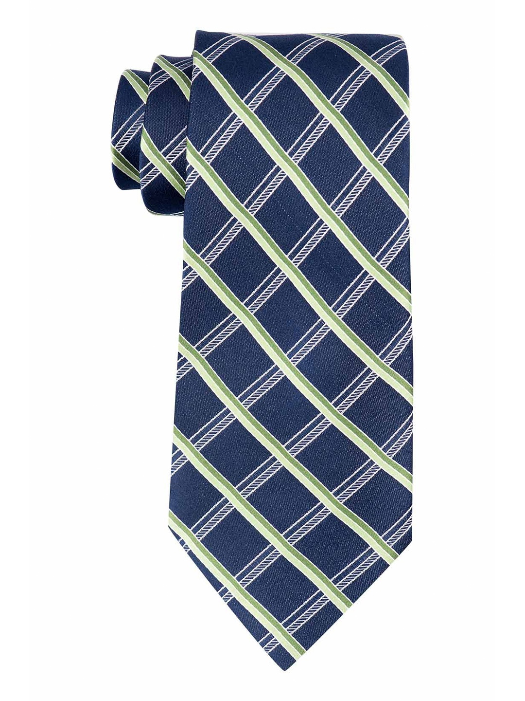 

The Tie Hub Men Woven Design Pure Silk Broad Tie, Blue