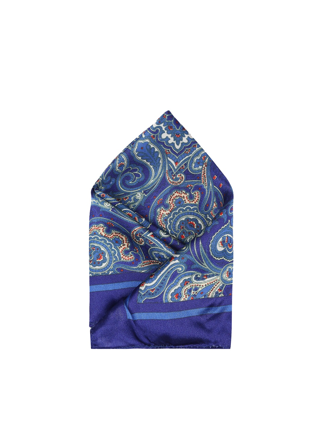 

Park Avenue Men Blue & White Paisley Printed Silk Pocket Square