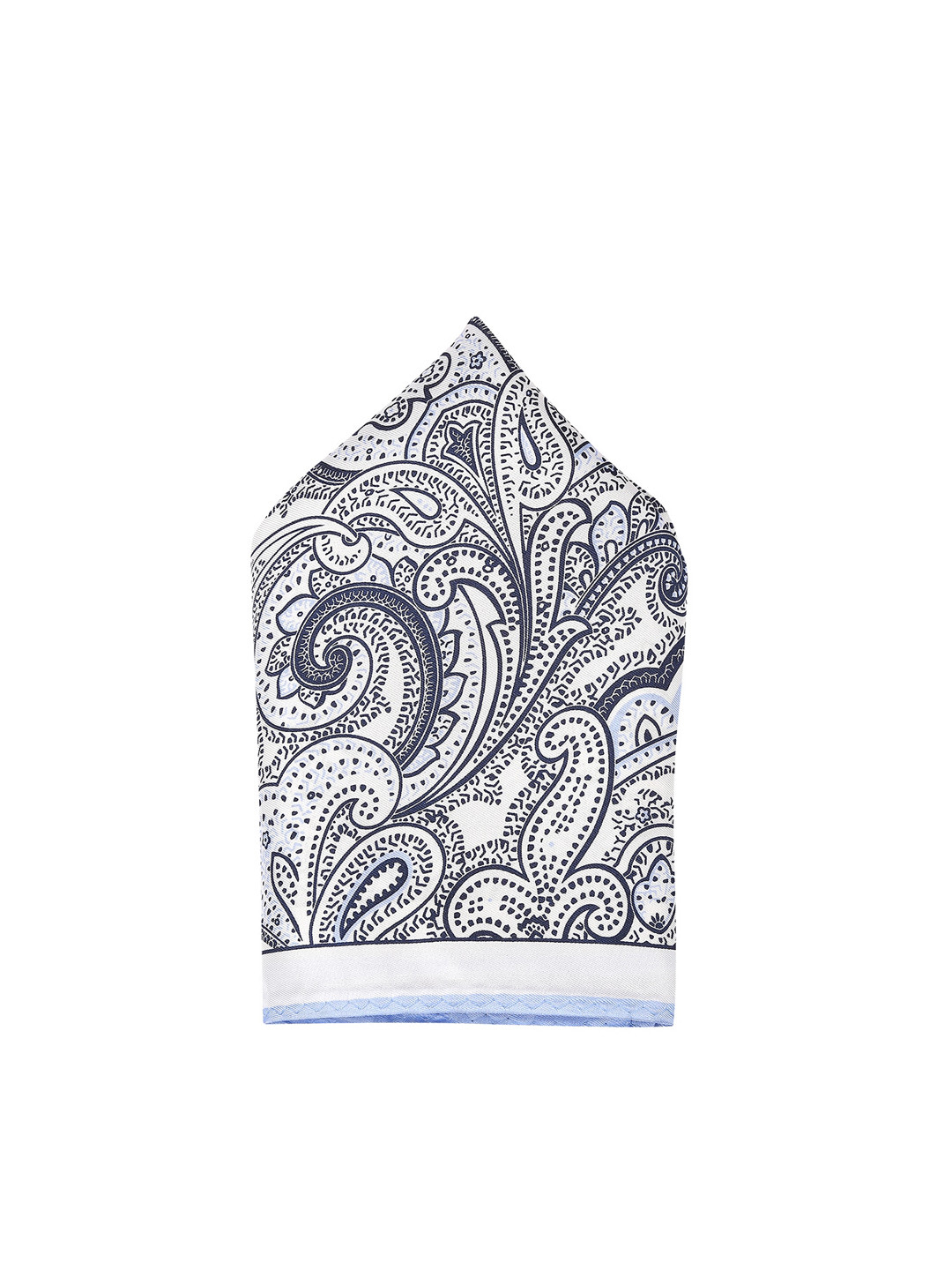 

Park Avenue Men Blue & White Printed Silk Pocket Square