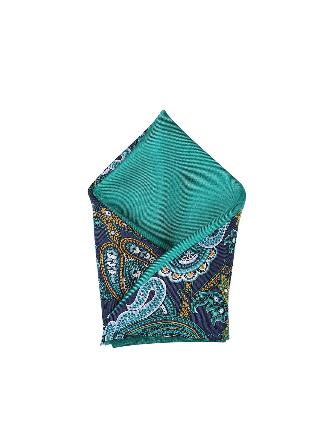 

Park Avenue Men Green & Blue Printed Silk Pocket Square