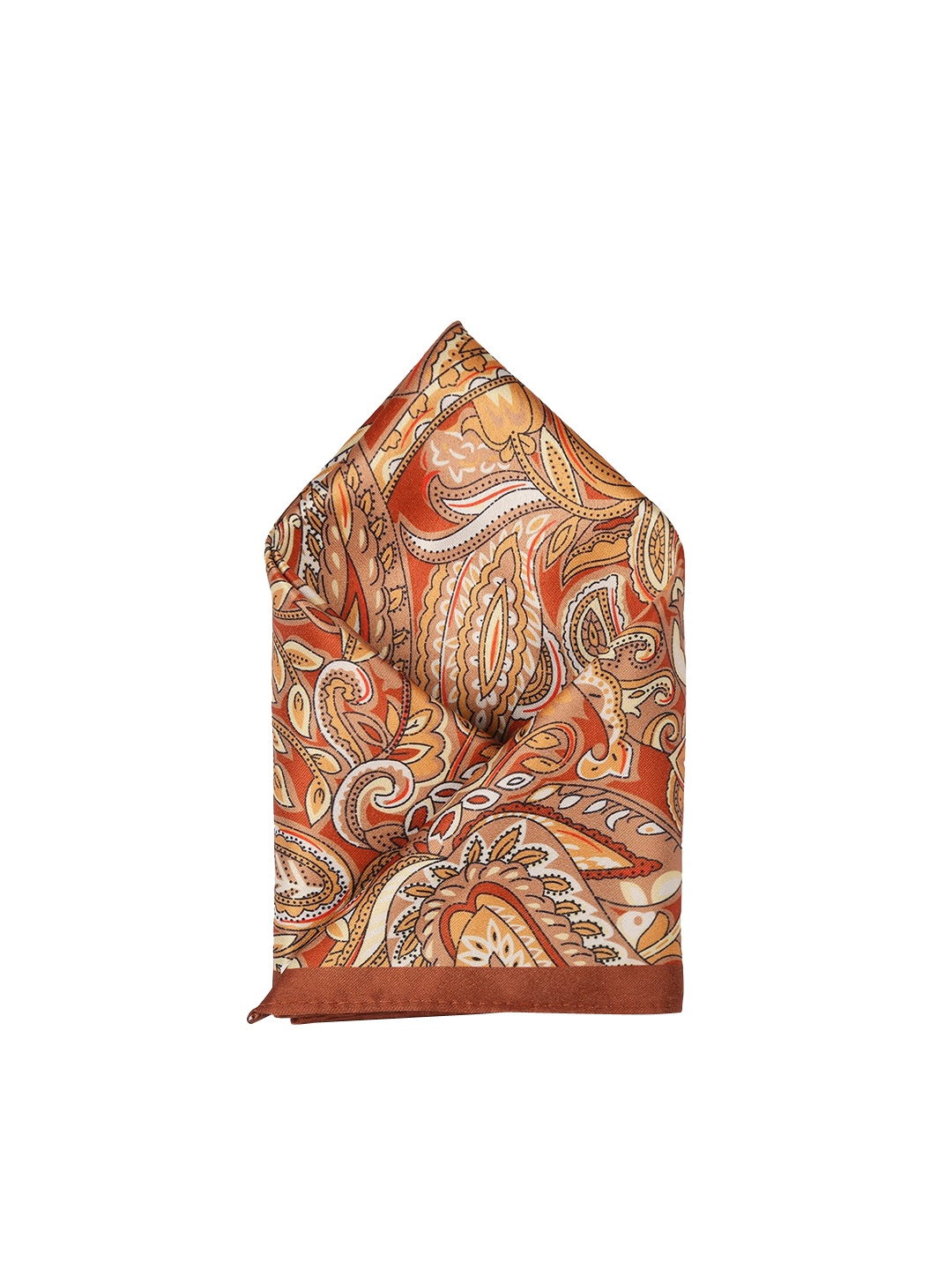 

Park Avenue Men Orange & Yellow Printed Silk Pocket Square