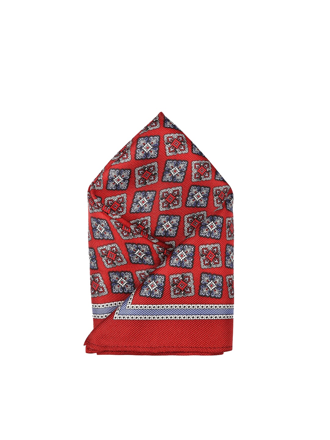 

Park Avenue Men Maroon & Blue Printed Silk Pocket Square