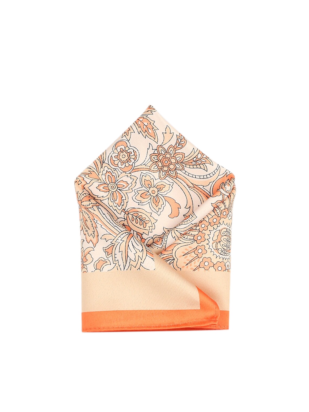 

Park Avenue Men Orange & Beige Printed Silk Pocket Square
