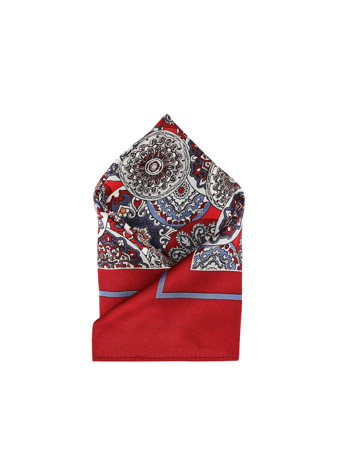 

Park Avenue Men Maroon & Blue Printed Silk Pocket Square