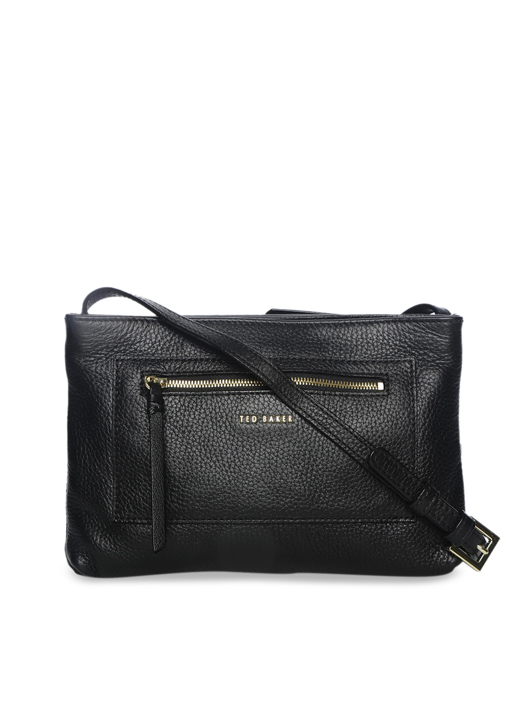 

Ted Baker Black Textured Leather Structured Sling Bag with Bow Detail