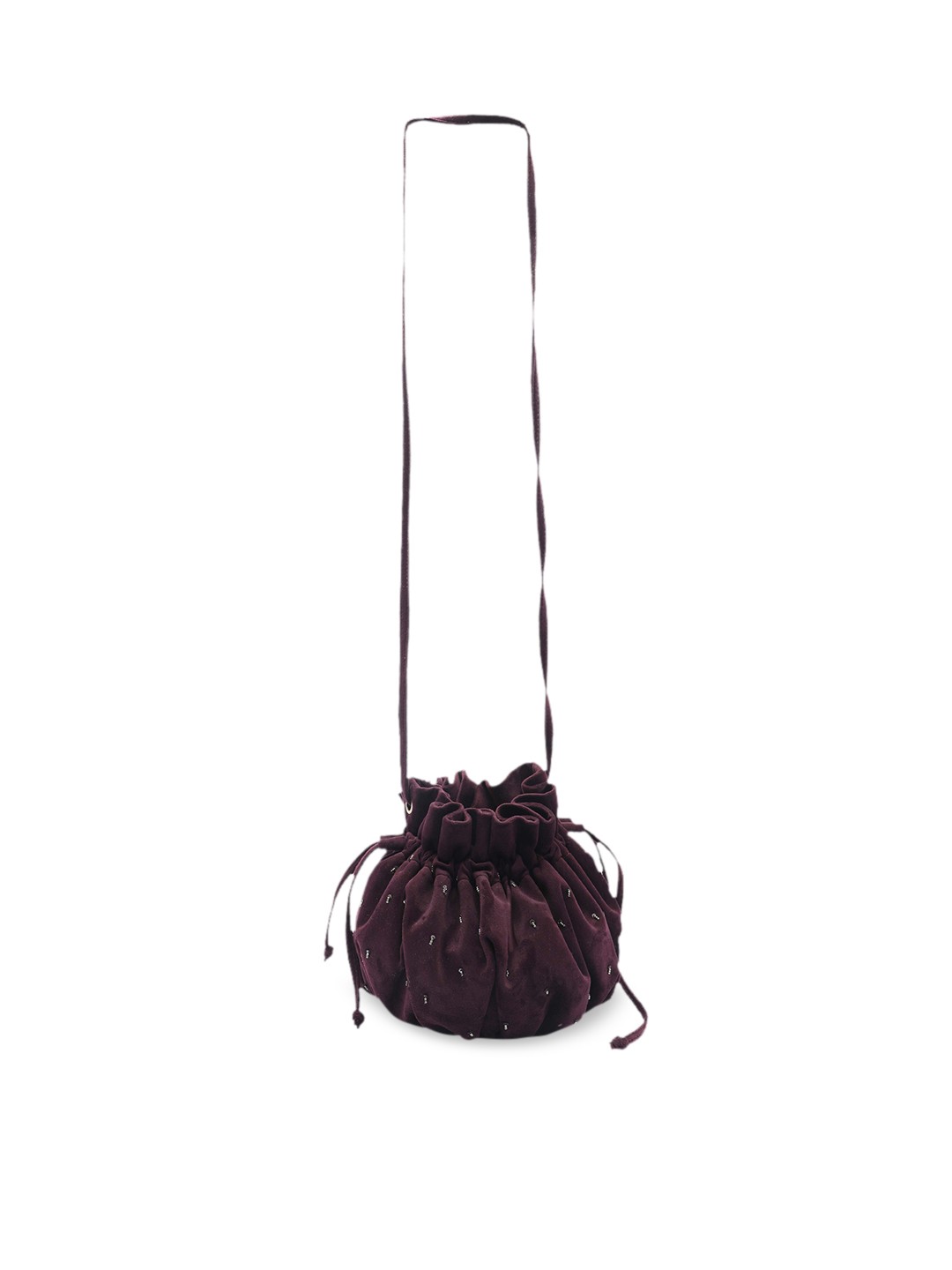 

Clotche Purple Embellished PU Potli Bag