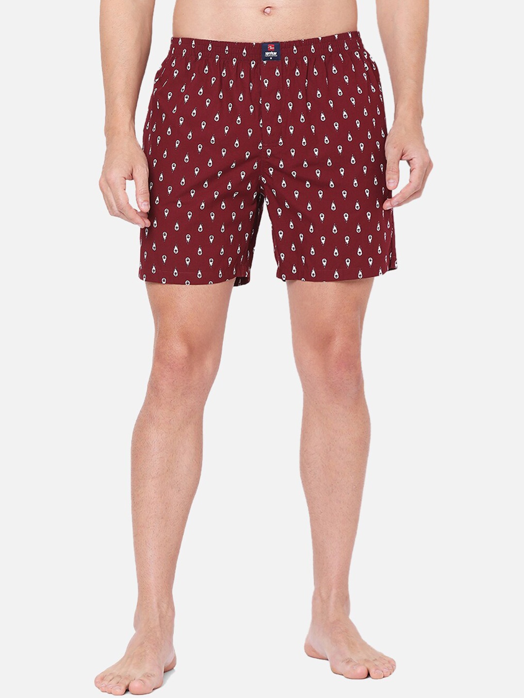 

Underjeans by Spykar Men Assorted Printed Boxer, Maroon