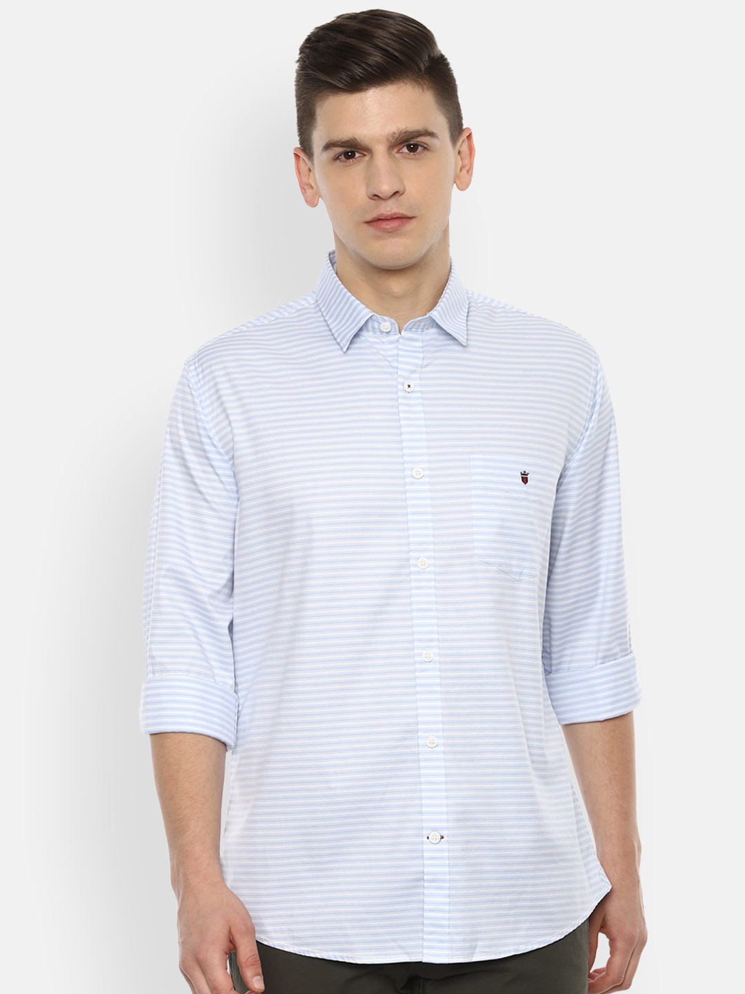 

Louis Philippe Sport Men Blue Slim Fit Horizontal Striped Casual Shirt