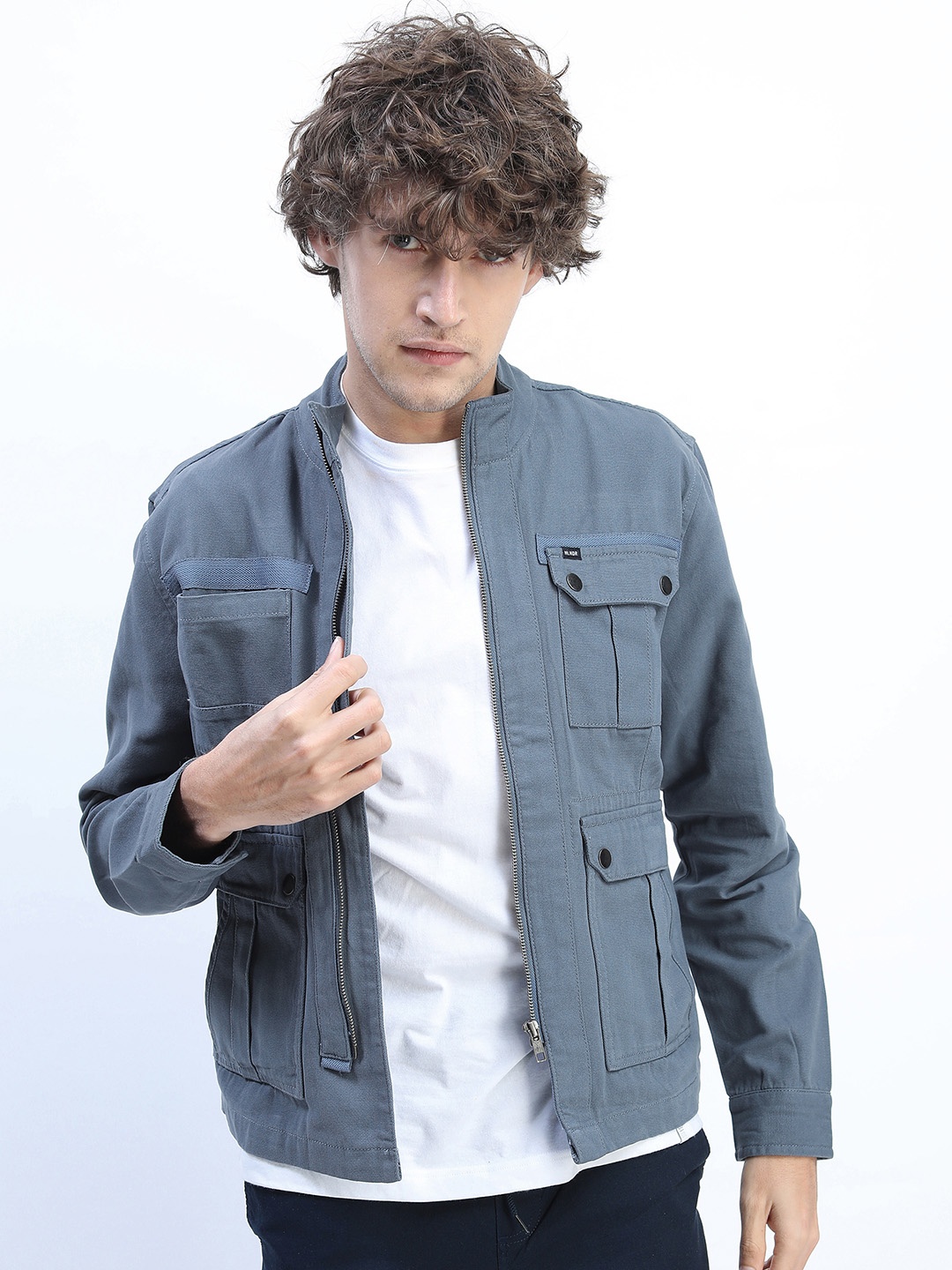 

HIGHLANDER Men Blue Washed Denim Jacket