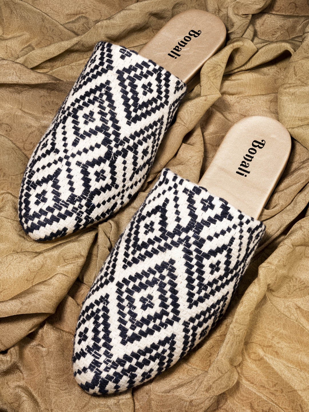 

BONALI Women Black & Beige Mules