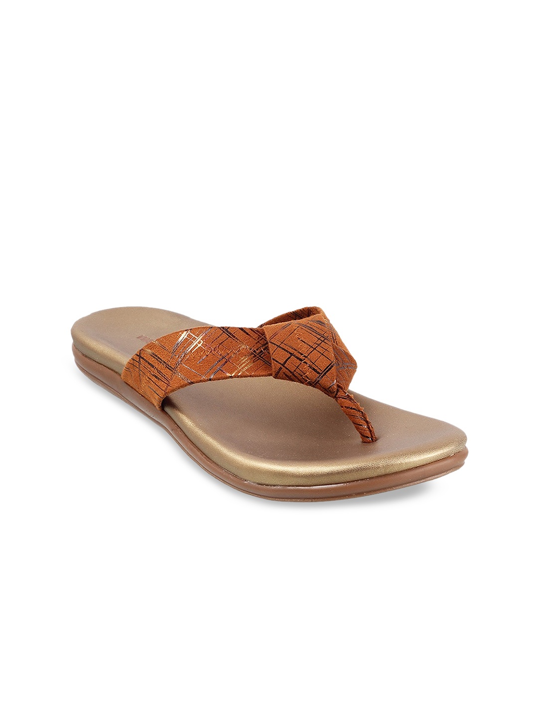 

WALKWAY by Metro Women Tan Printed Open Toe Flats