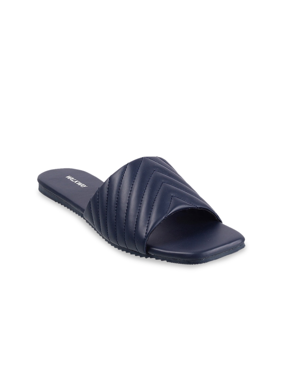 

WALKWAY by Metro Women Navy Blue Textured Open Toe Flats