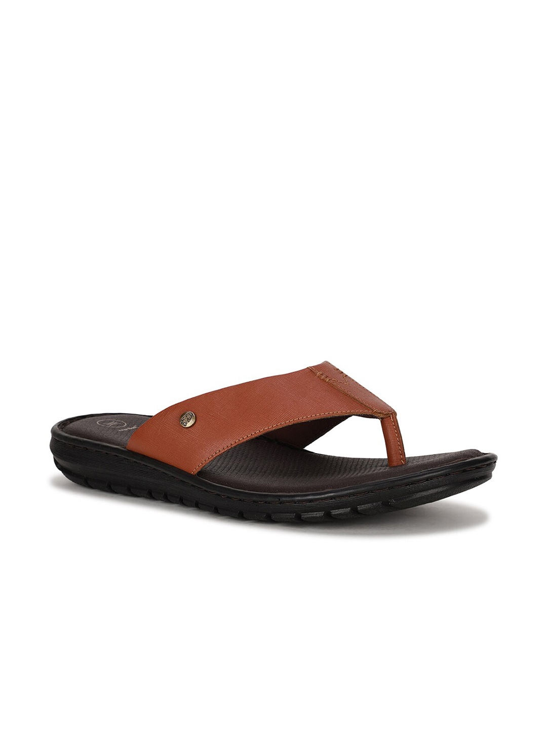 

Hush Puppies Men Brown Solid Leather Comfort Sandal