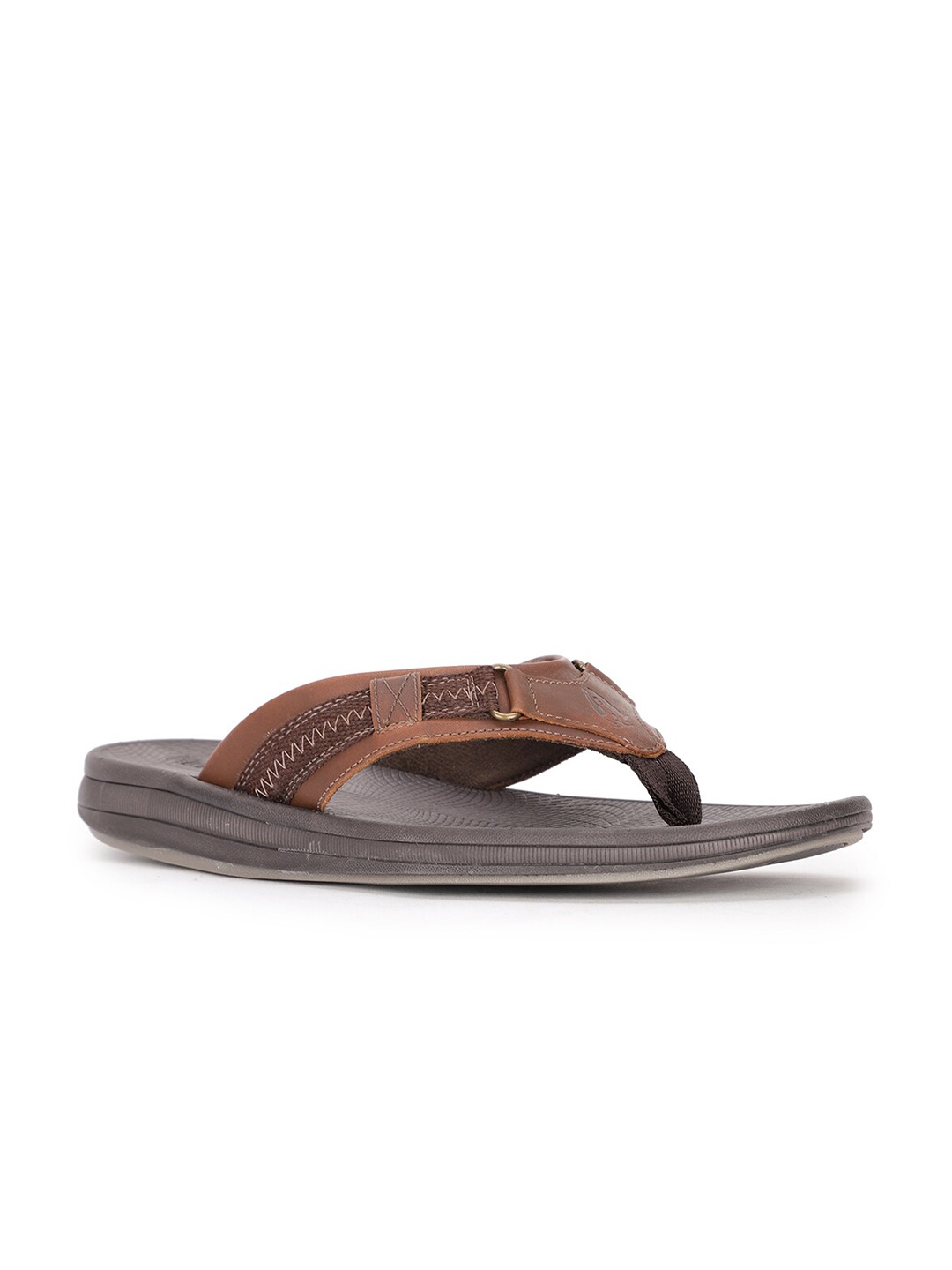 

Hush Puppies Men Brown Leather Comfort Sandals