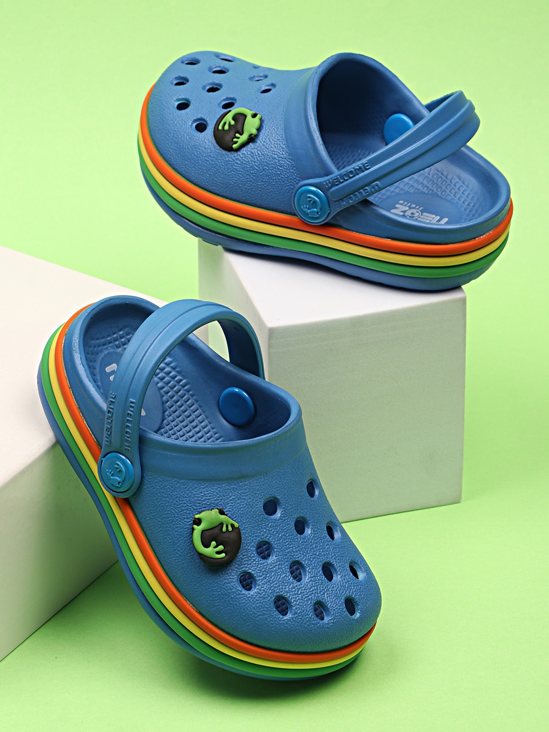 

NEOZ Boys Blue & Green Rubber Clogs