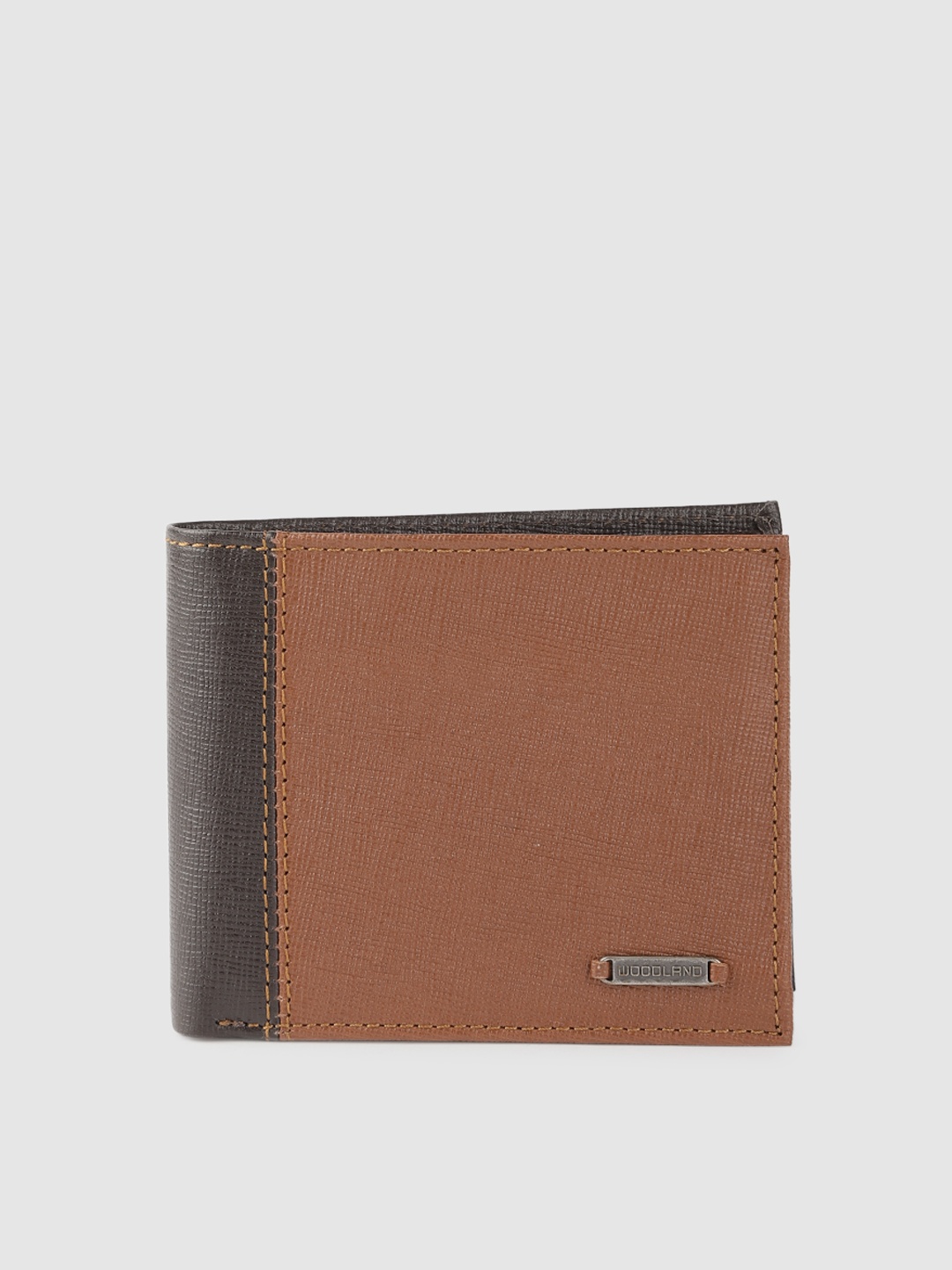 

Woodland Men Brown Colourblocked Leather Two Fold Wallet