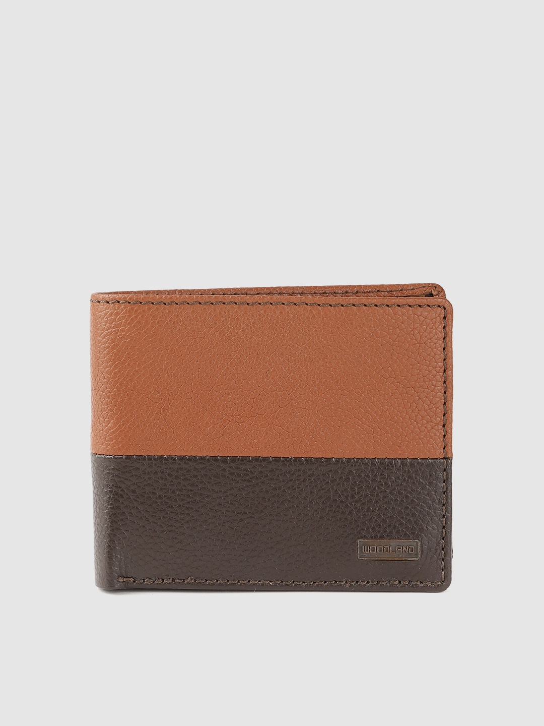 

Woodland Men Brown Colourblocked Leather Two Fold Wallet