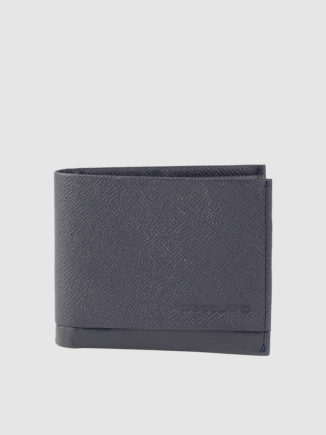 

Woodland Men Navy Blue Textured Leather Two Fold Wallet