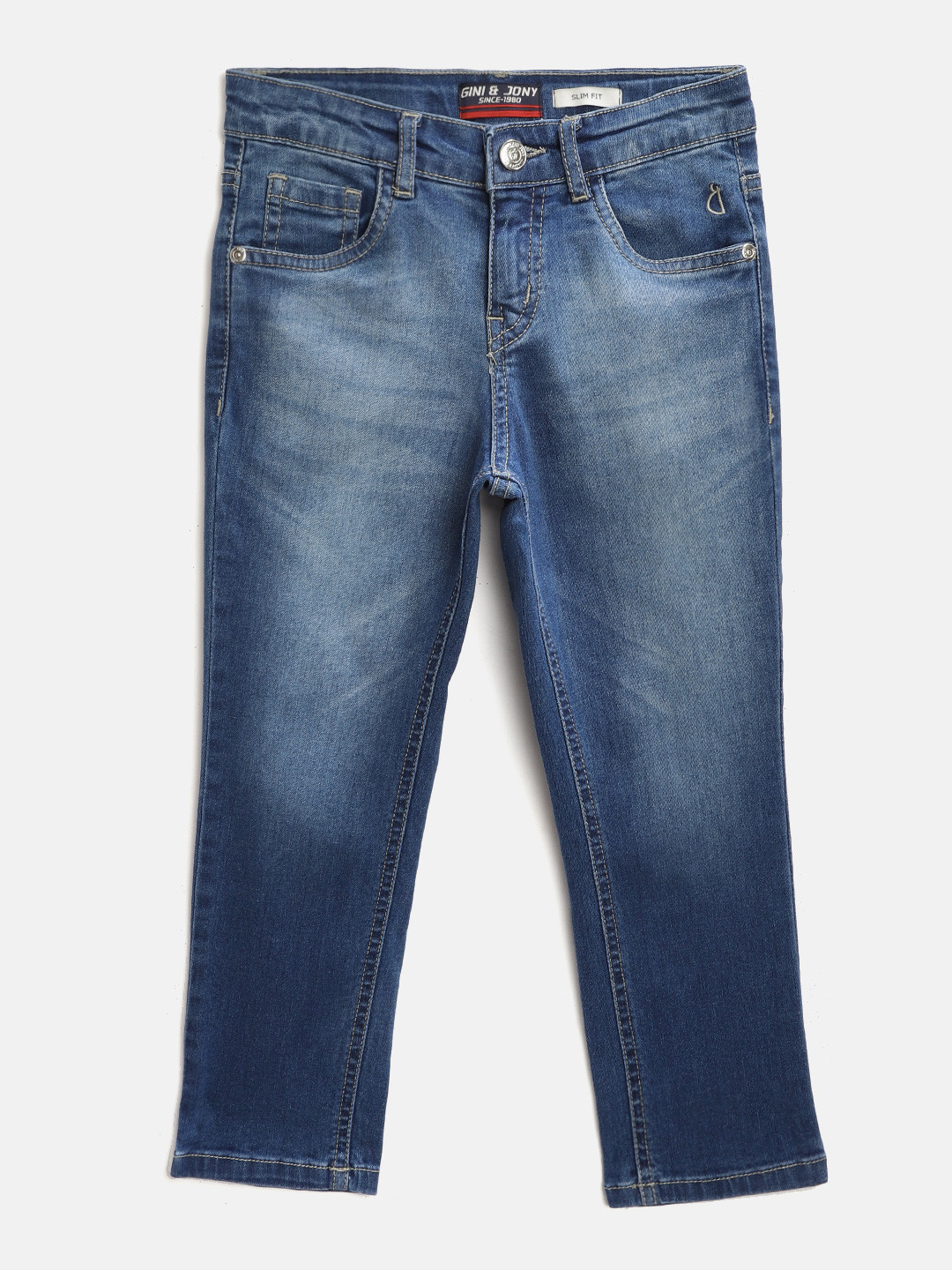 

Gini and Jony Boys Blue Slim Fit Light Fade Stretchable Jeans