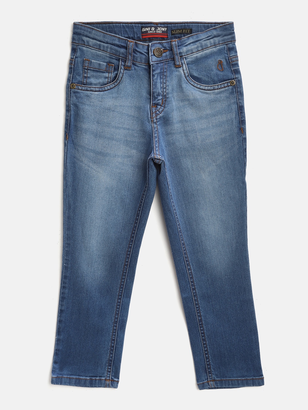 

Gini and Jony Boys Blue Slim Fit Light Fade Stretchable Jeans