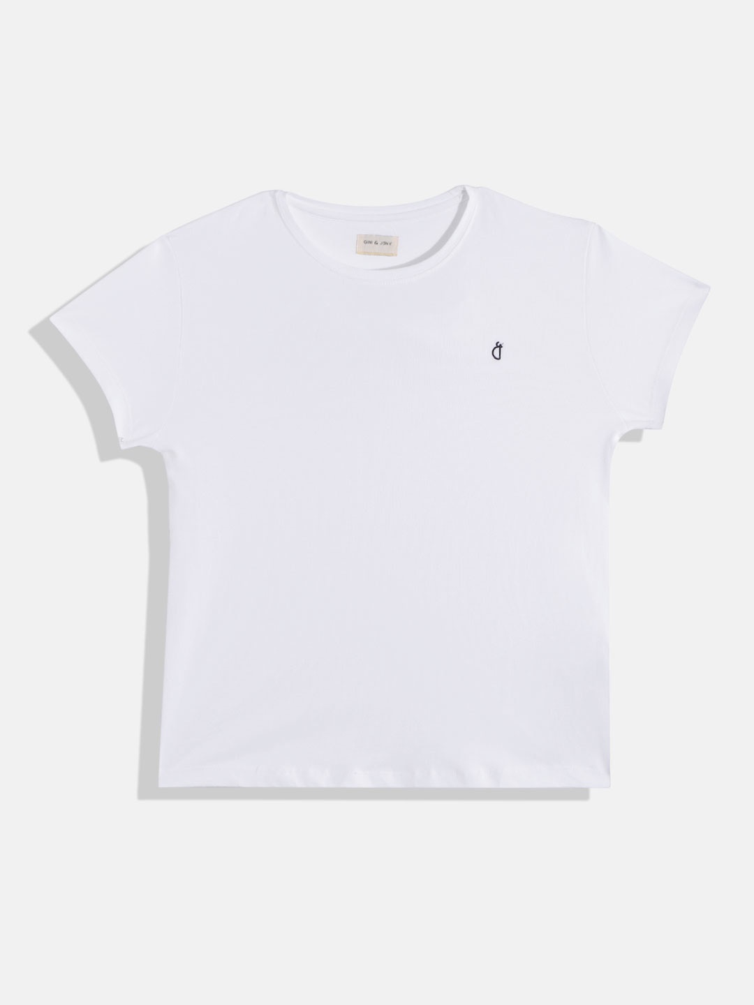 

Gini and Jony Girls White Solid T-shirt