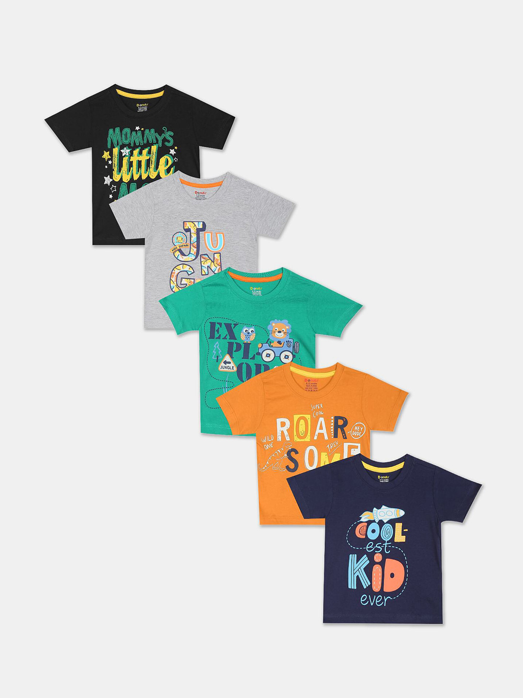 

Donuts Boys Pack Of 5 Assorted Printed T-shirt