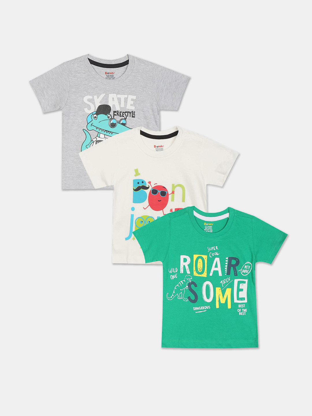 

Donuts Boys Pack Of 3 Assorted Printed T-shirt