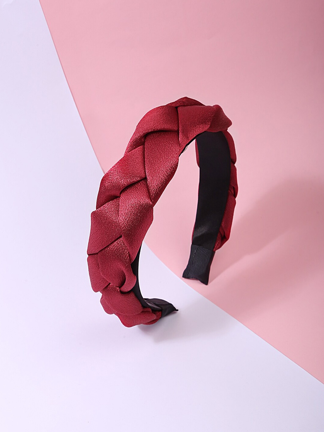 

Lilly & sparkle Women Red & Black Braided Hairband