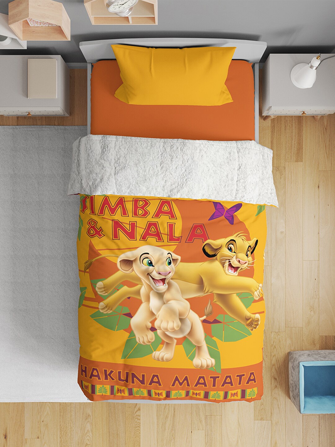 

YK Kids Lion King Cartoon Print Single Ultra Soft AC 1000 GSM Blanket, Yellow