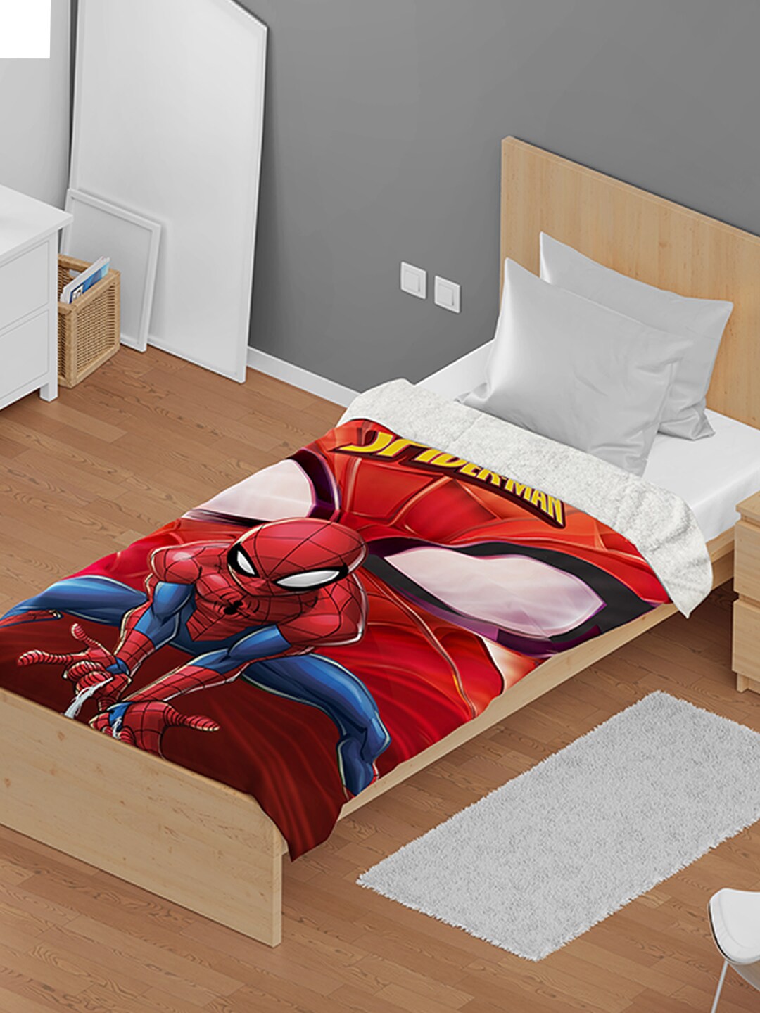

YK Kids Spiderman Cartoon Printed Single Bed Ultra Soft AC Blanket, Red