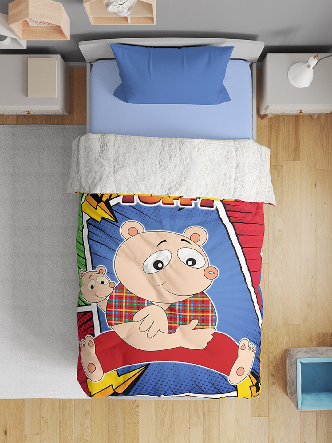 

YK Kids Tuffy Cartoon Print Single Ultra Soft AC 1000 GSM Blanket, Red