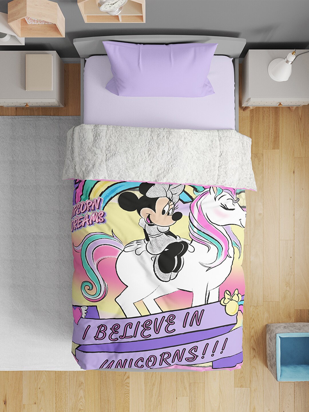 

YK Kids Purple Disney Minnie Mouse Printed Mild Winter Single Bed Blanket