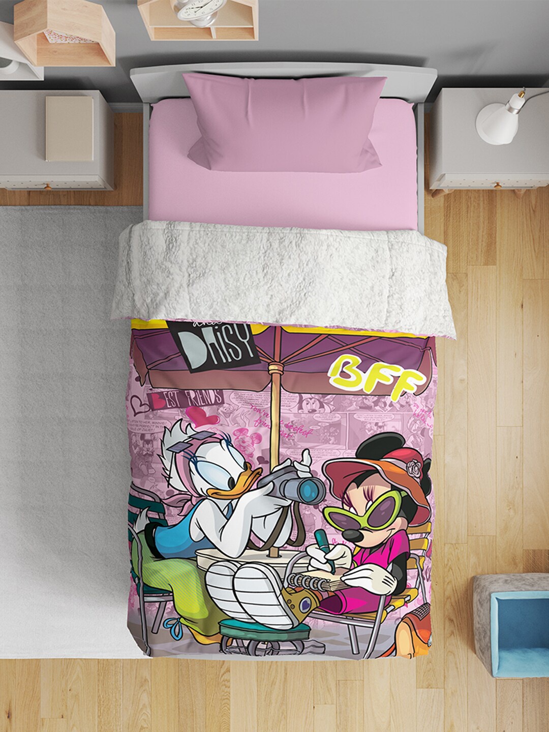 

YK Kids Minnie Mouse Cartoon Printed Single Ultra Soft AC Blanket, Pink