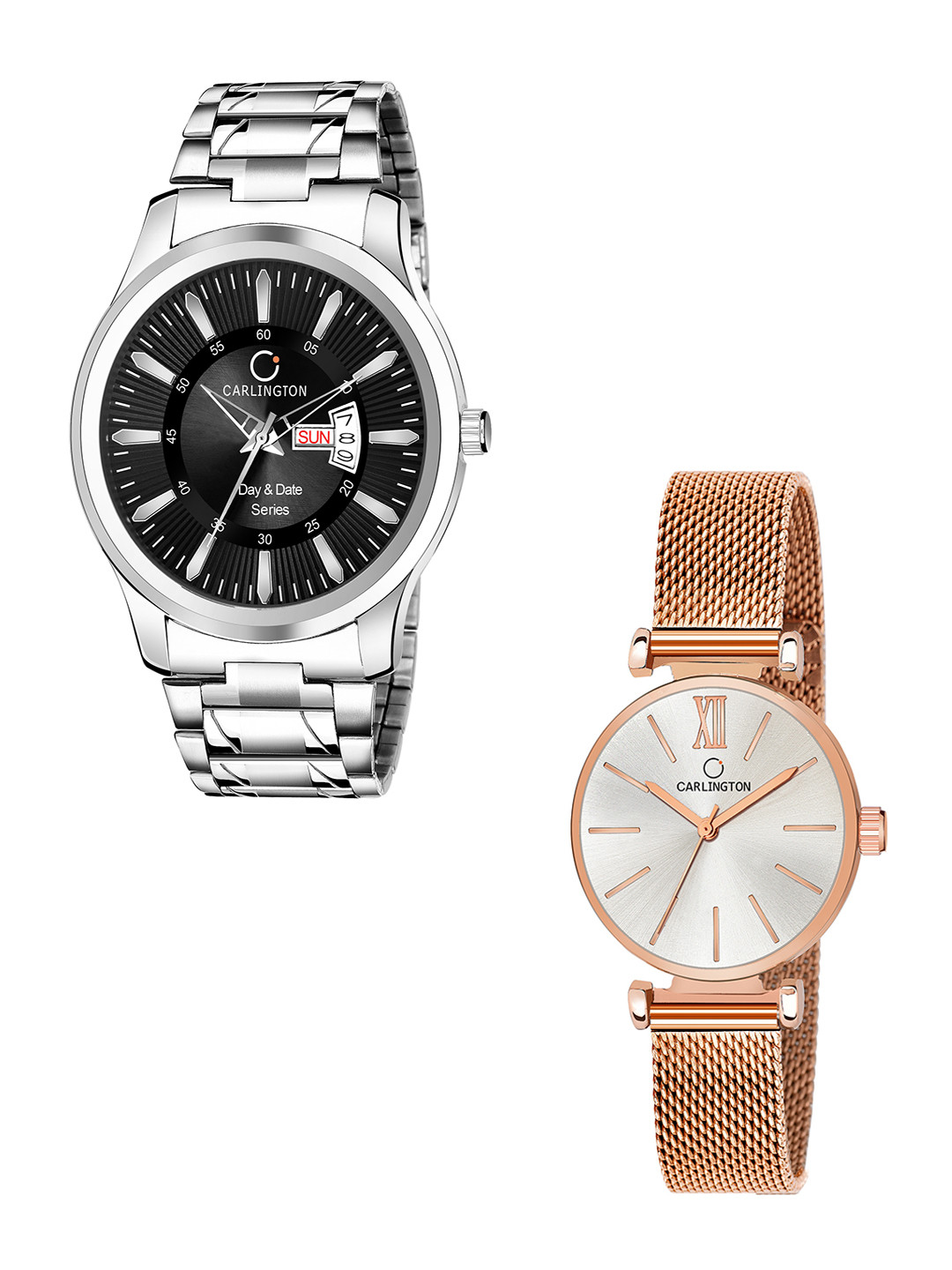 

CARLINGTON His & Her Analogue Watch Gift Set, Multi