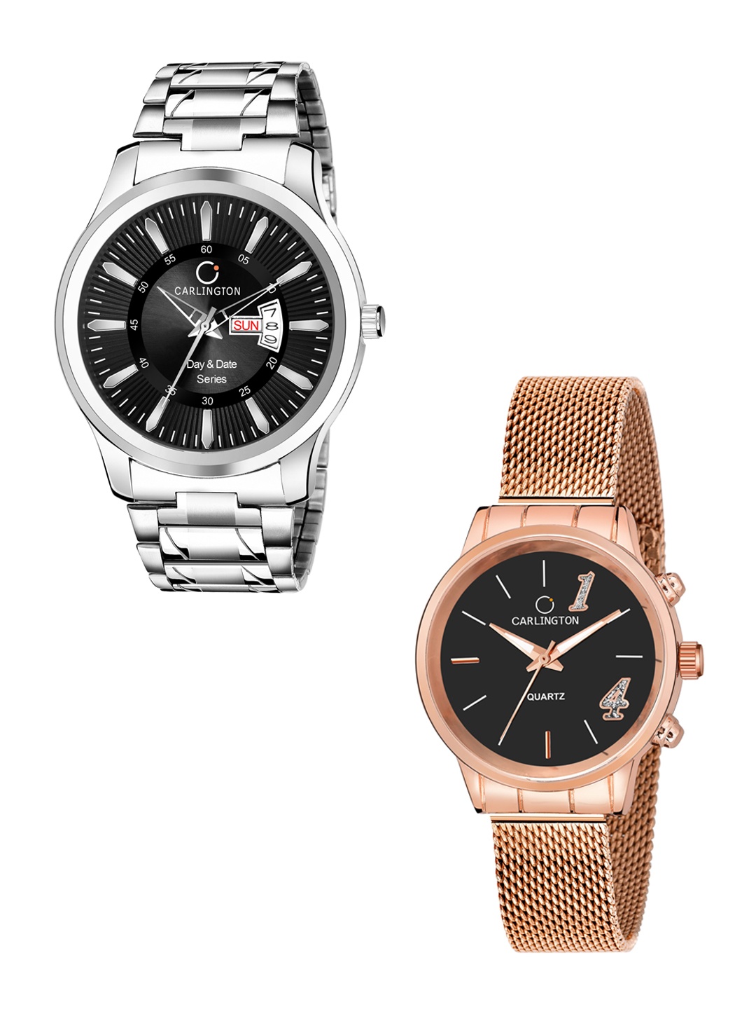 

CARLINGTON His & Her Analogue Watch Gift Set, Multi