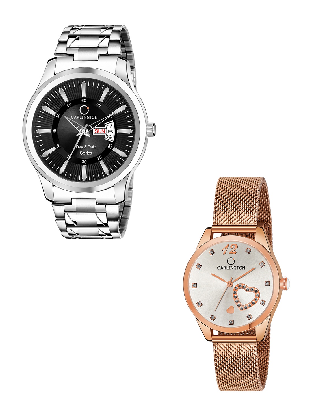 

CARLINGTON His & Her Analogue Watch Gift Set, Multi