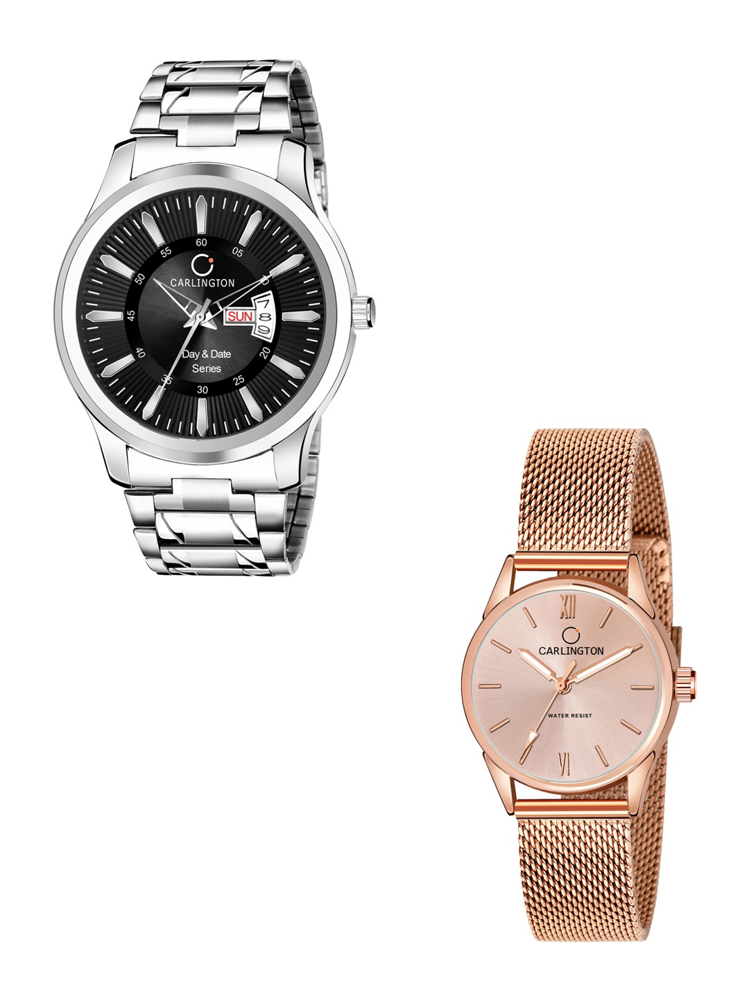 

CARLINGTON His & Her Analogue Watch Gift Set, Multi