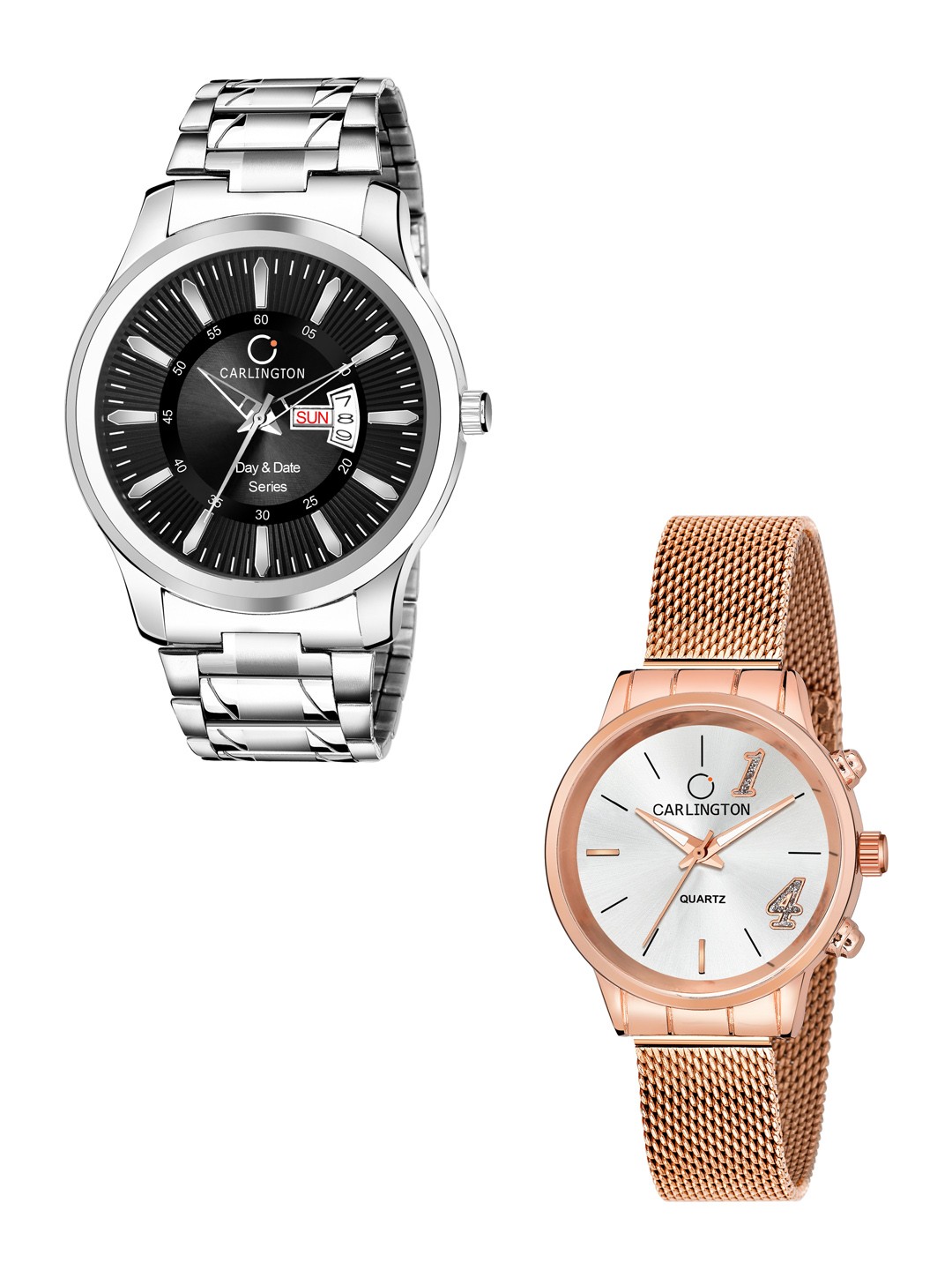 

CARLINGTON His & Her Analogue Watch Gift Set, Multi