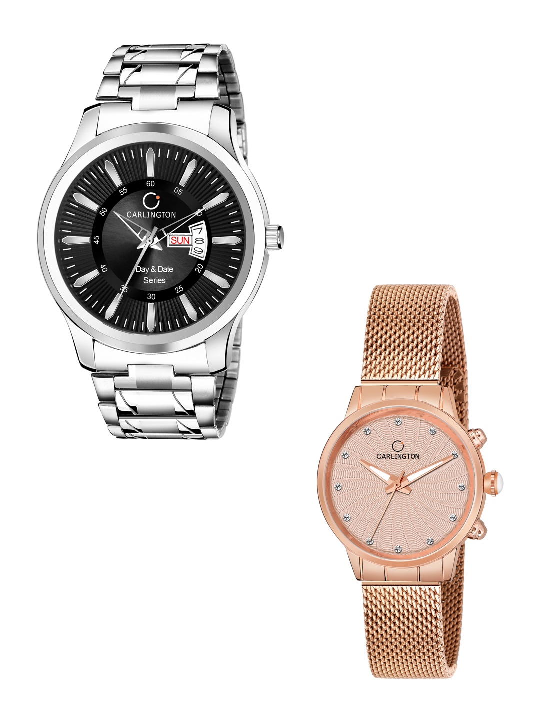 

CARLINGTON His & Her Analogue Watch Gift Set, Multi