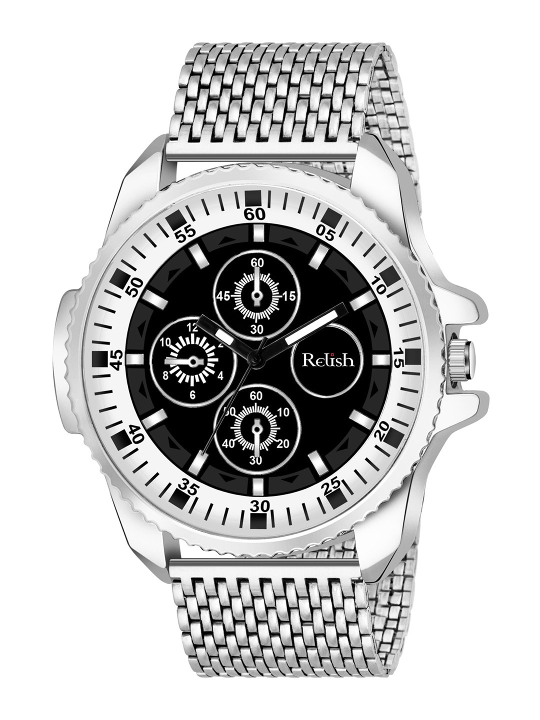 

Relish Men Black Stainless Steel Wrap Around Straps Analogue Watch RE-NC402
