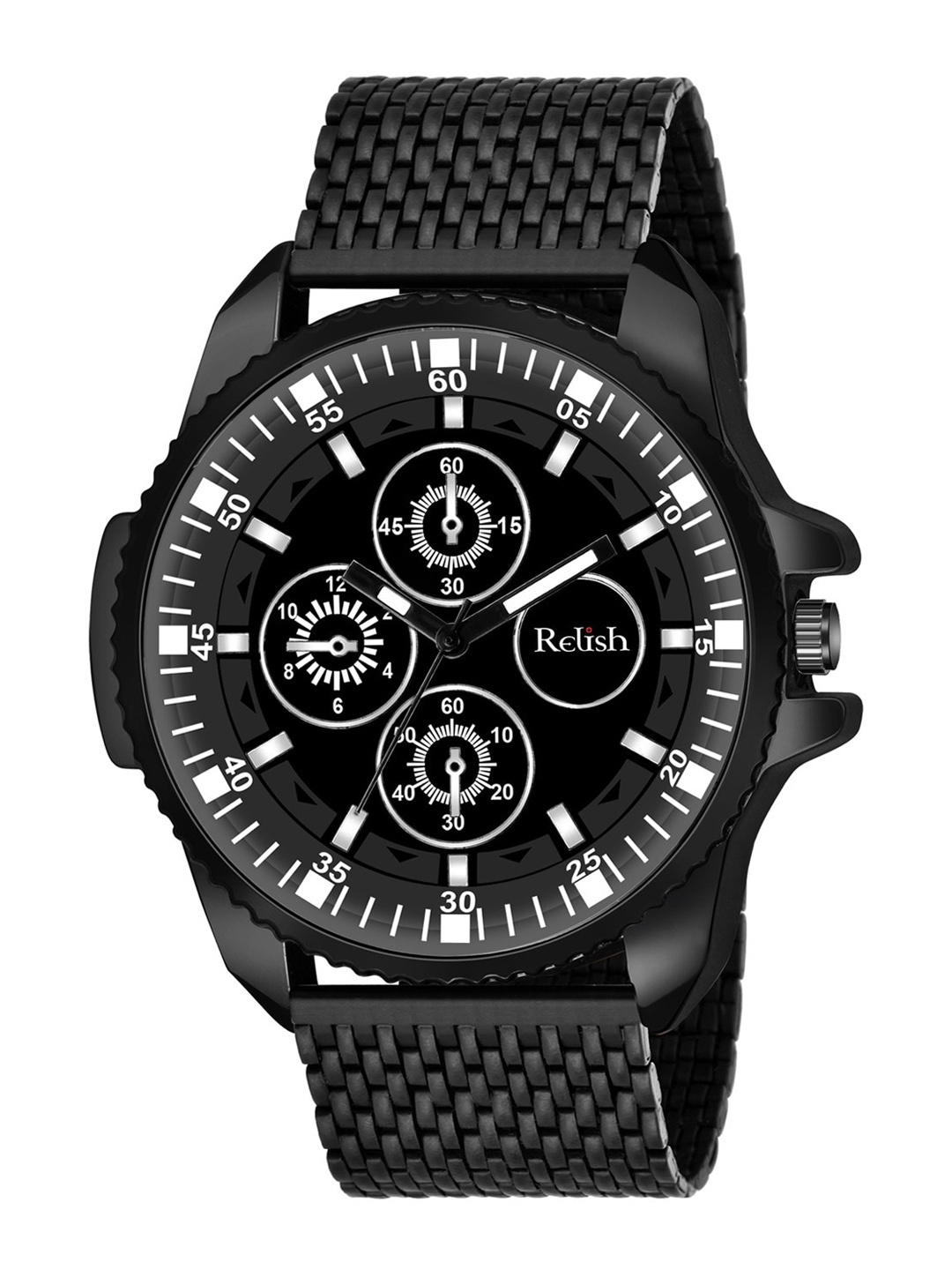 

Relish Men Black Stainless Steel Bracelet Style Analogue Watch RE-NC401