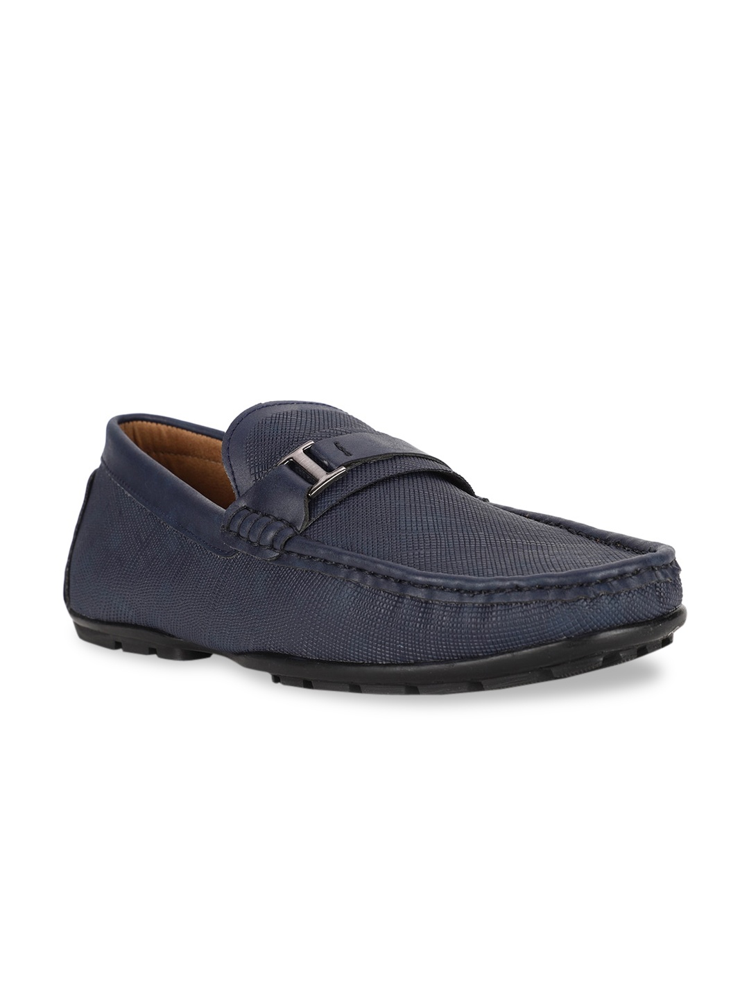 

Bata Men Blue Textured Loafers