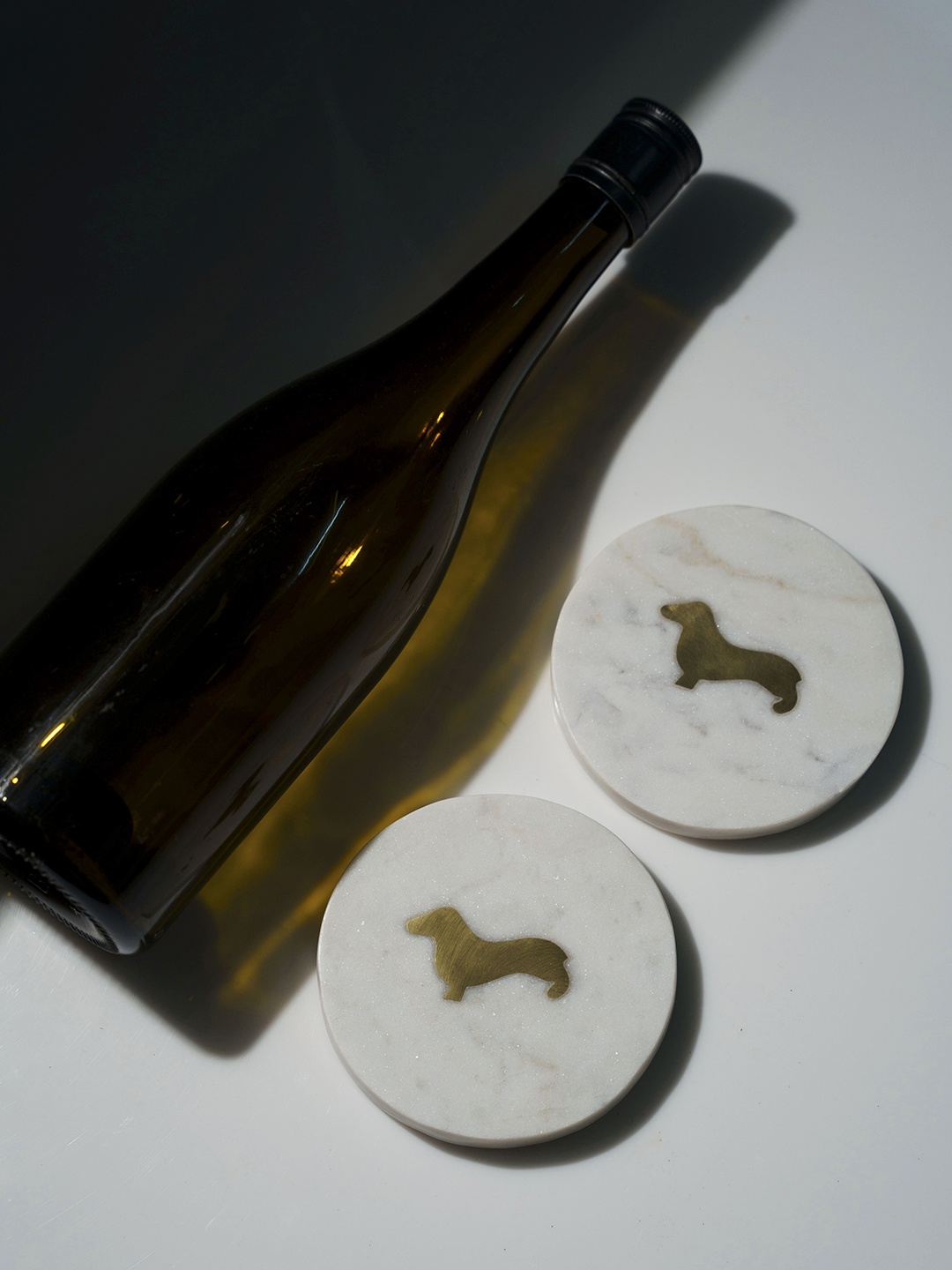 

Folkstorys Set Of 2 White & Gold-Toned Handmade Coasters