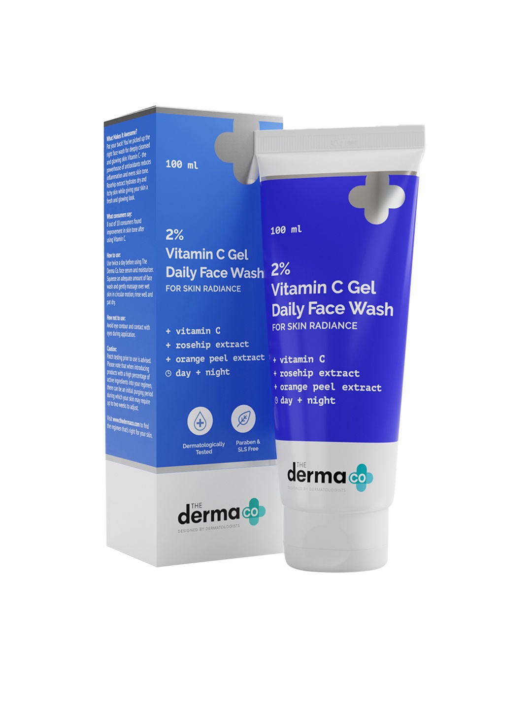 

The Derma co 2% Vitamin C Gel Daily Face Wash & Rosehip for Skin Radiance 100 ml, Transparent