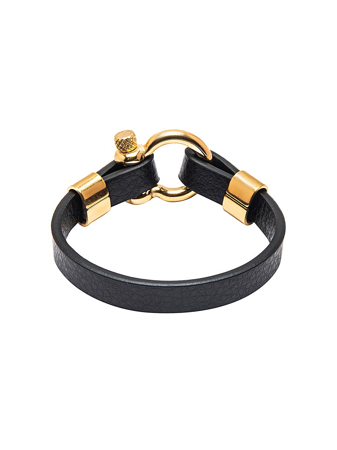 

bodha Men Black & Yellow Leather Multistrand Bracelet