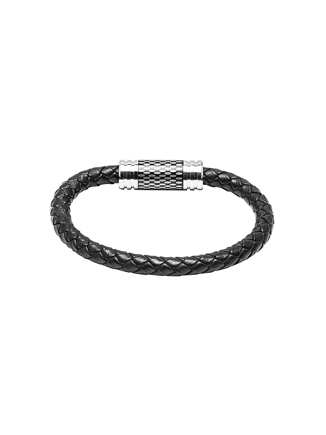

bodha Men Black Leather Multistrand Bracelet