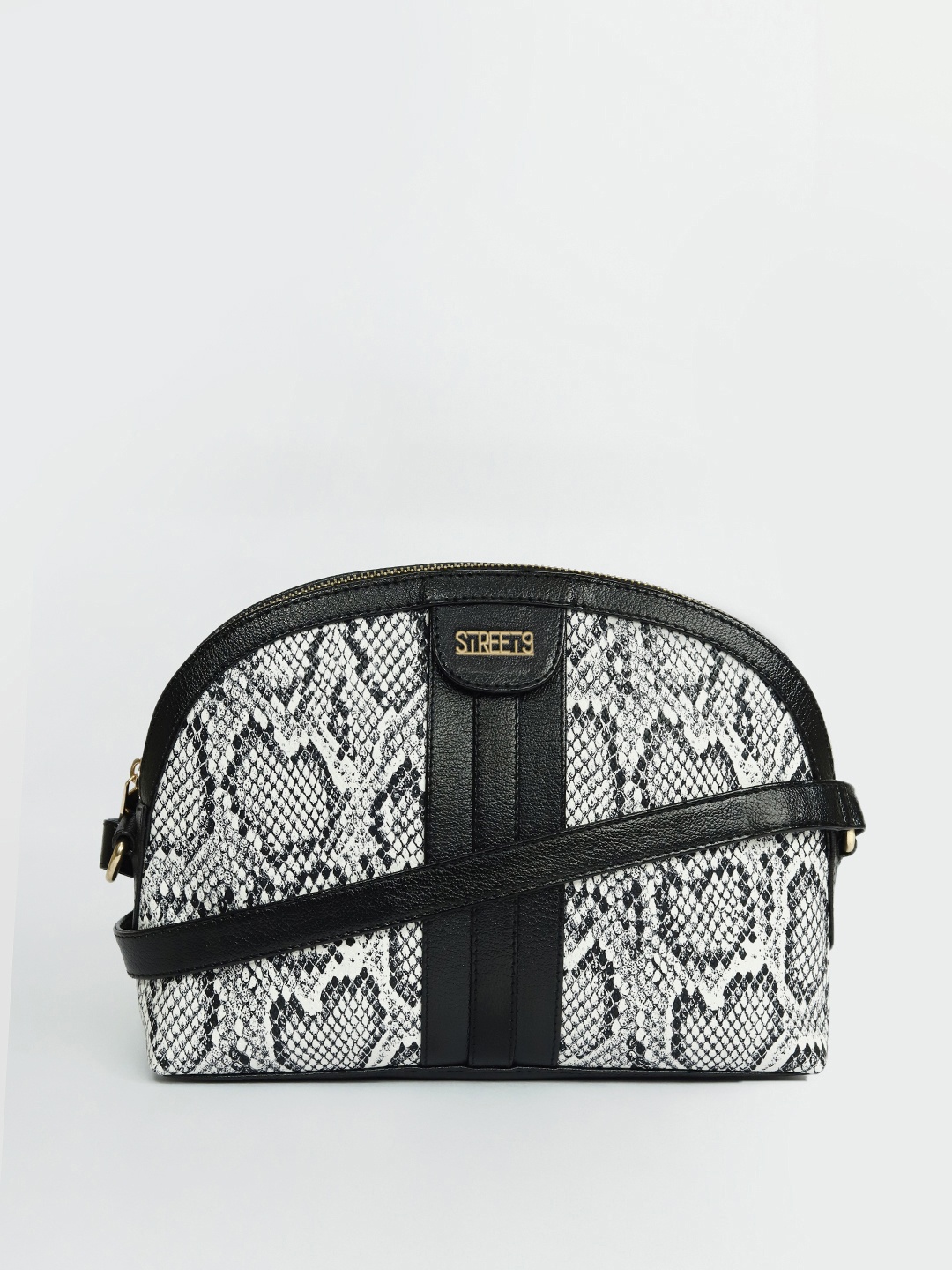 

STREET 9 White Animal Textured PU Swagger Sling Bag