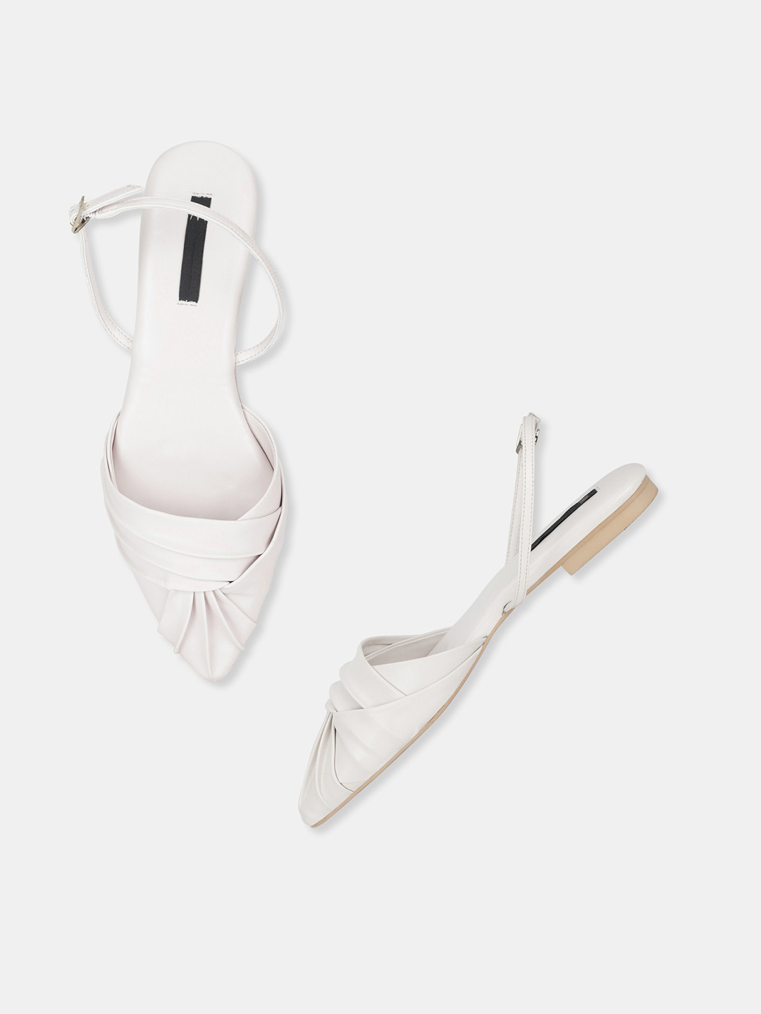 

W Women White Open Toe Flats